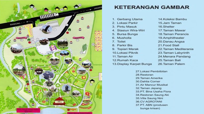 Taman Bunga Nusantara Cianjur - Peta TBN